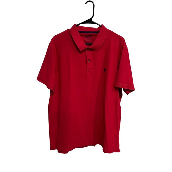 Izod Mens Advantage Performance Golf Polo Shirt Red XL - Picture 1 of 8